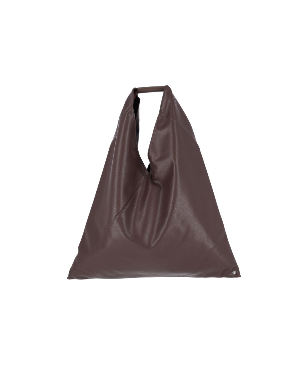 MM6 MAISON MARGIELA Коричневая сумка с короткими ручками из искусственной кожи, фото 1