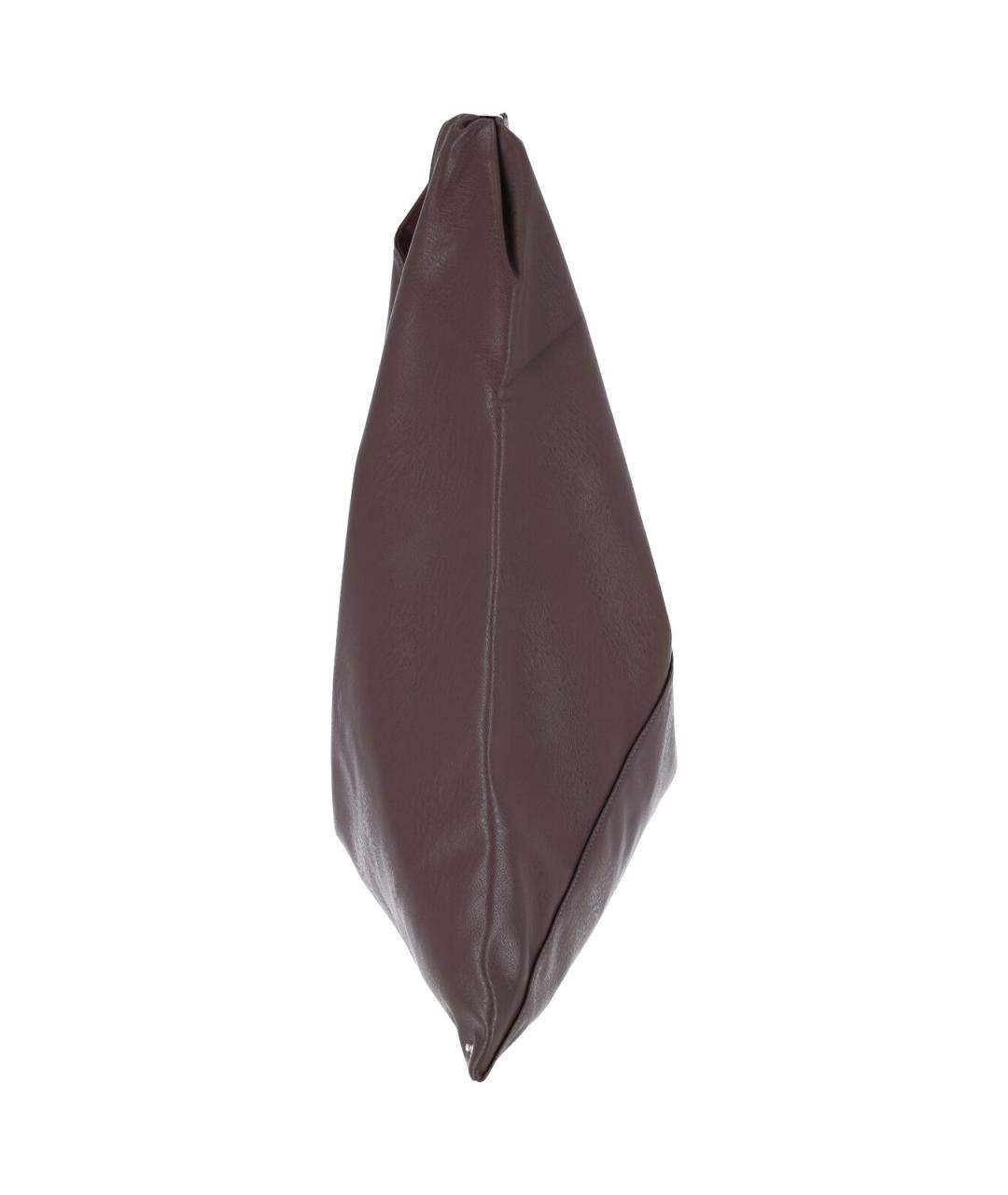 MM6 MAISON MARGIELA Коричневая сумка с короткими ручками из искусственной кожи, фото 5