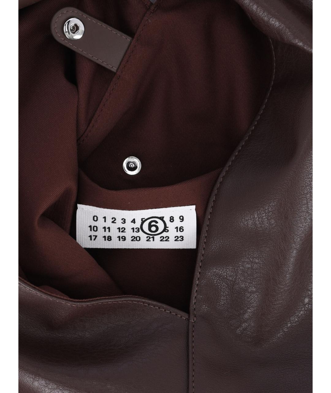 MM6 MAISON MARGIELA Коричневая сумка с короткими ручками из искусственной кожи, фото 4