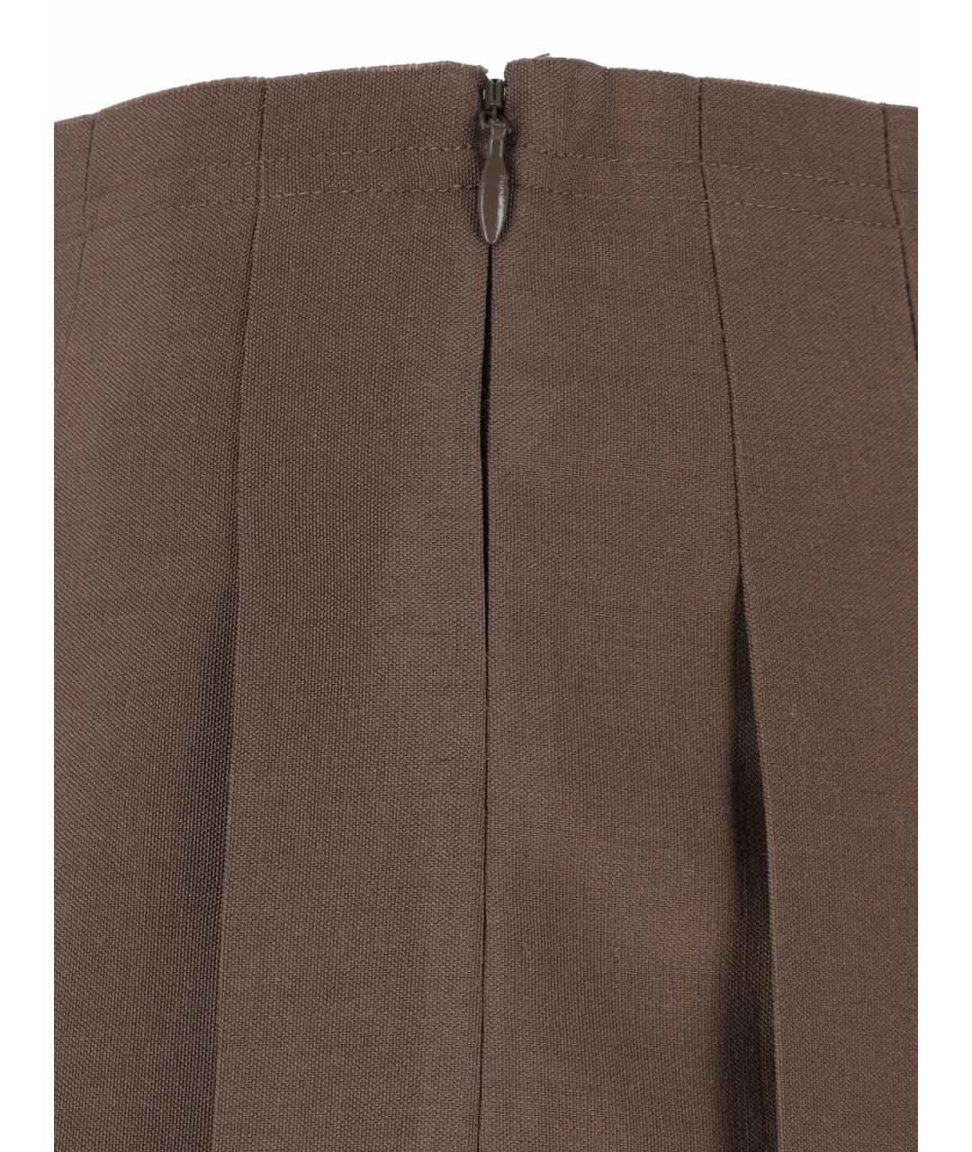 MM6 MAISON MARGIELA Коричневая полиэстеровая юбка мини, фото 4