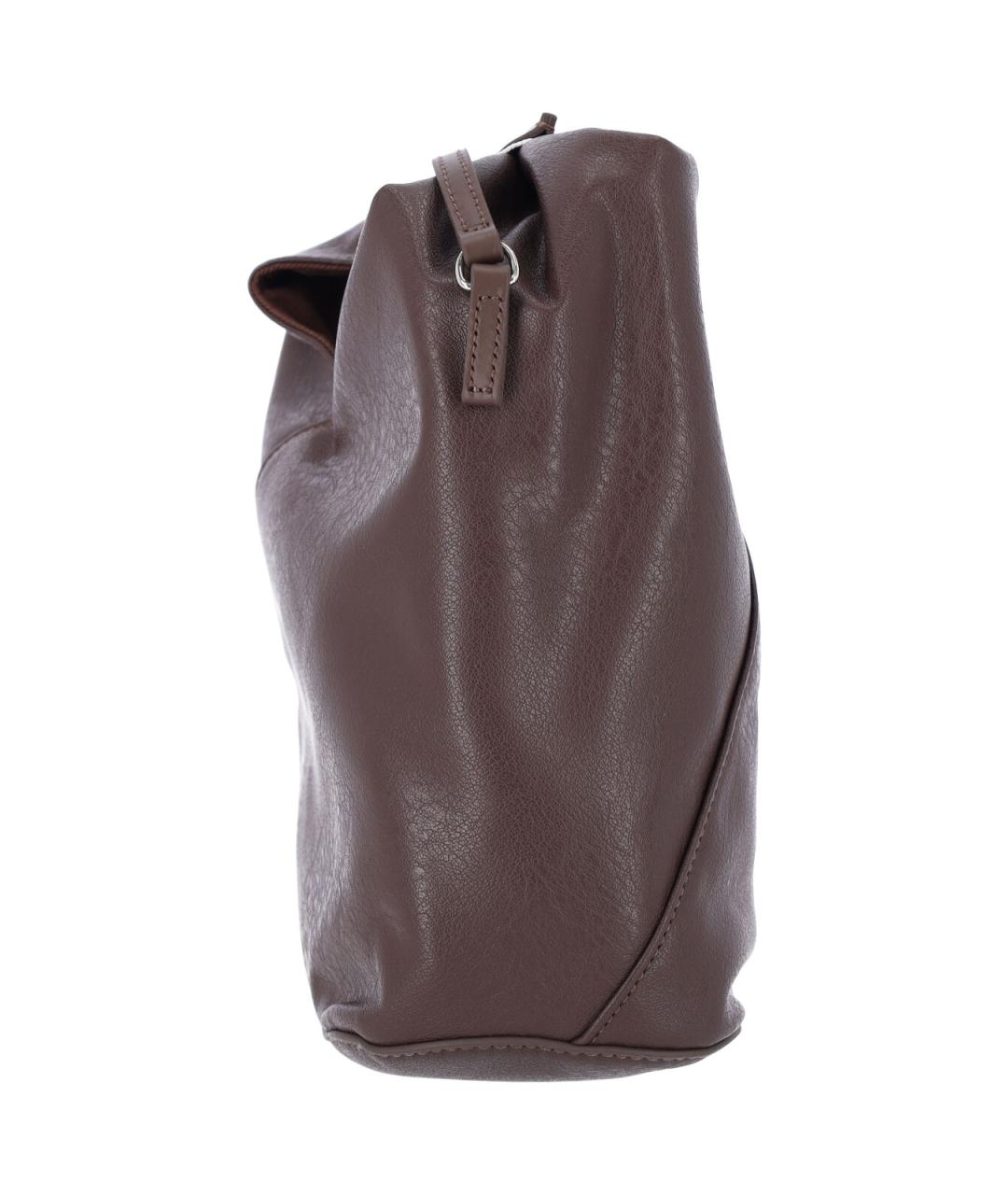 MM6 MAISON MARGIELA Коричневая сумка с короткими ручками из искусственной кожи, фото 5