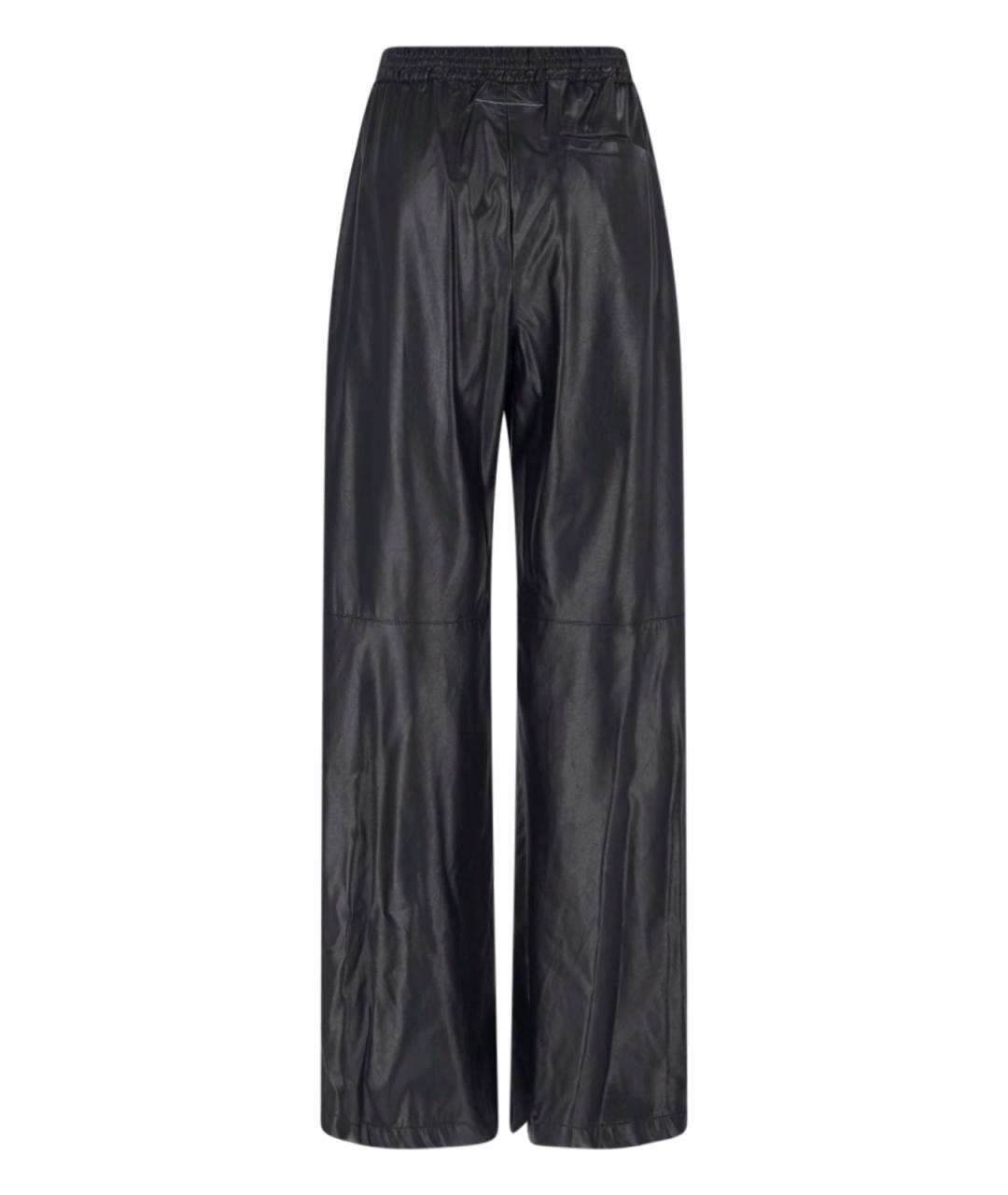 MM6 MAISON MARGIELA Черные вискозные прямые брюки, фото 3