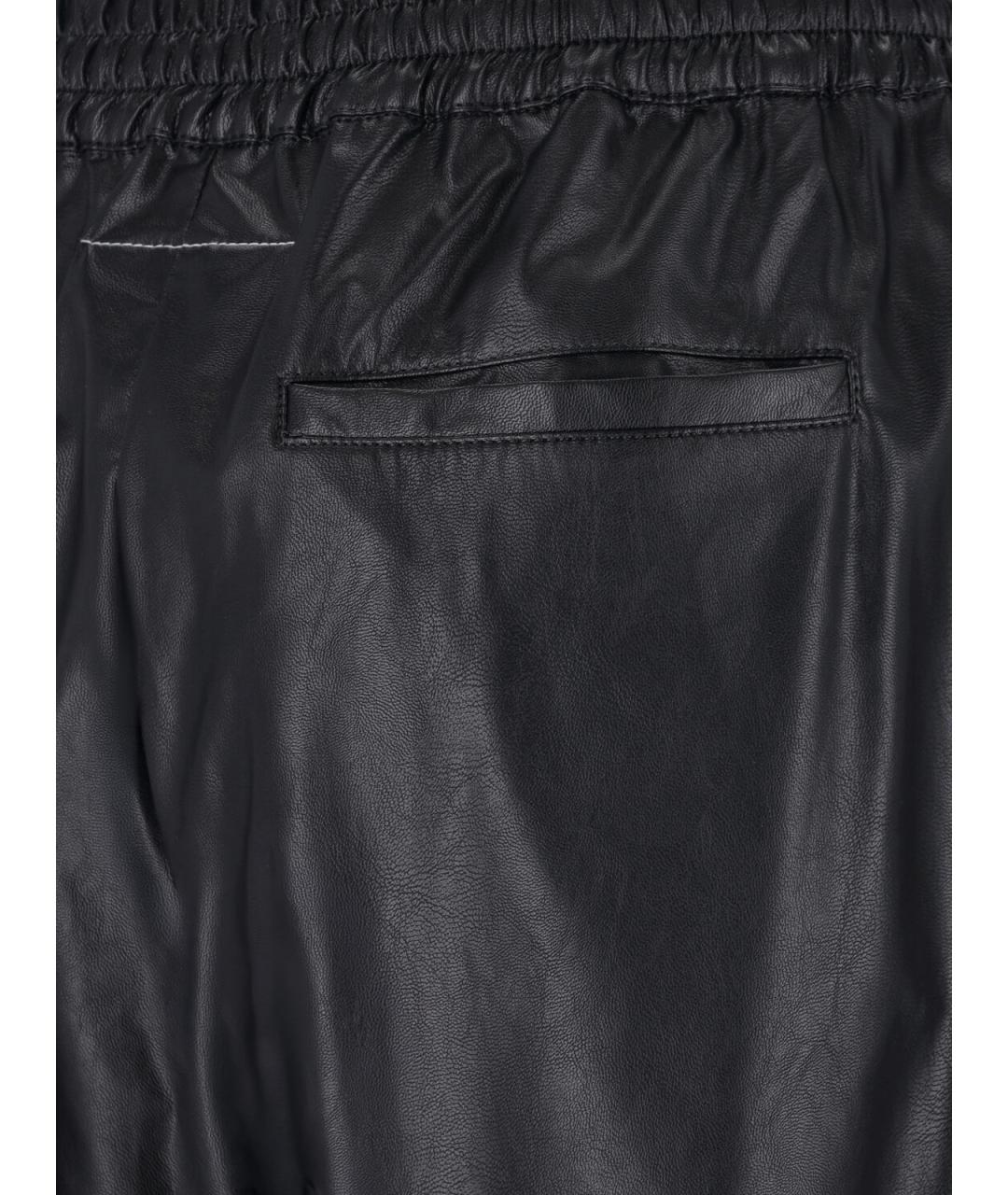 MM6 MAISON MARGIELA Черные вискозные прямые брюки, фото 4