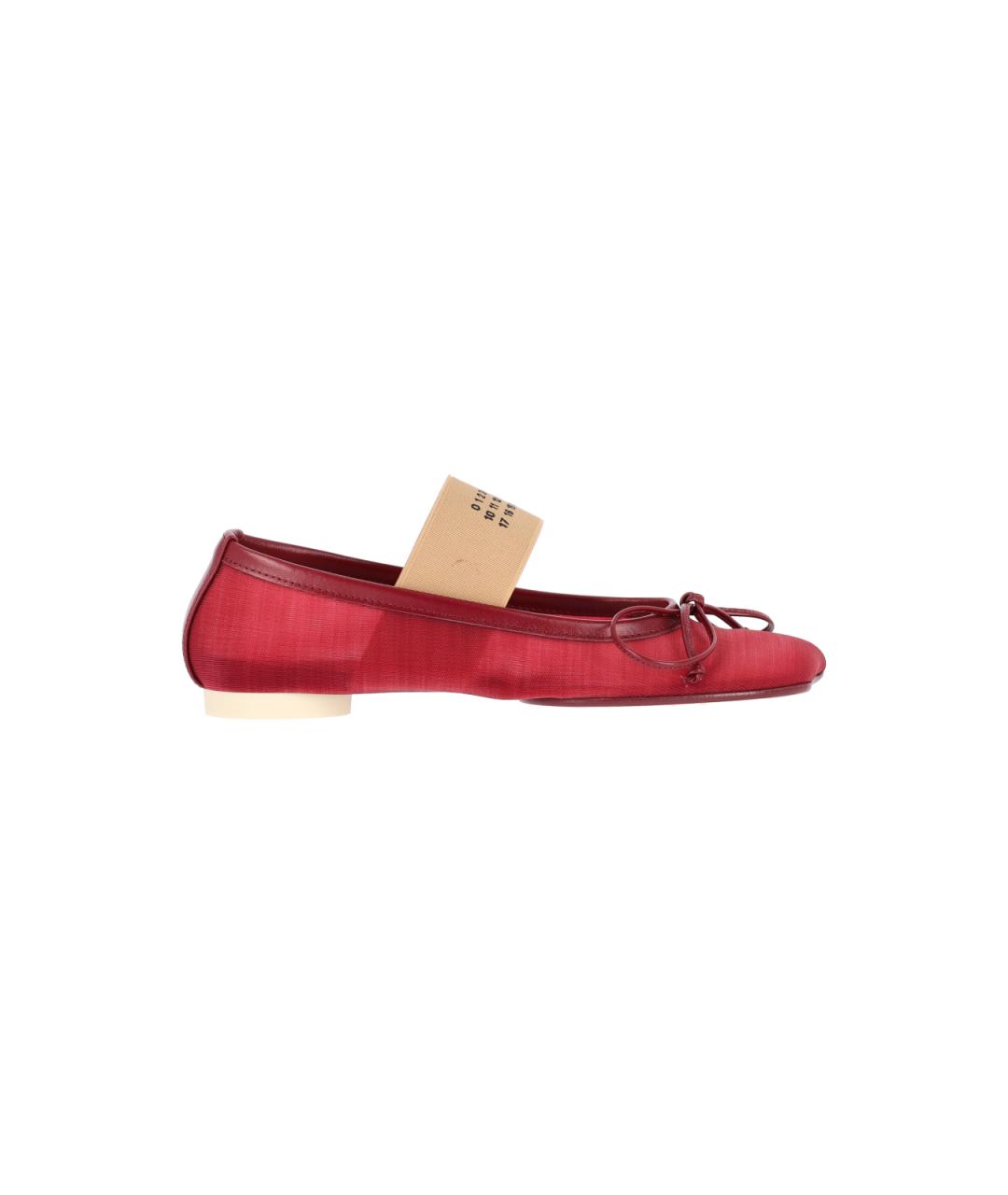 MM6 MAISON MARGIELA Красные синтетические балетки, фото 6
