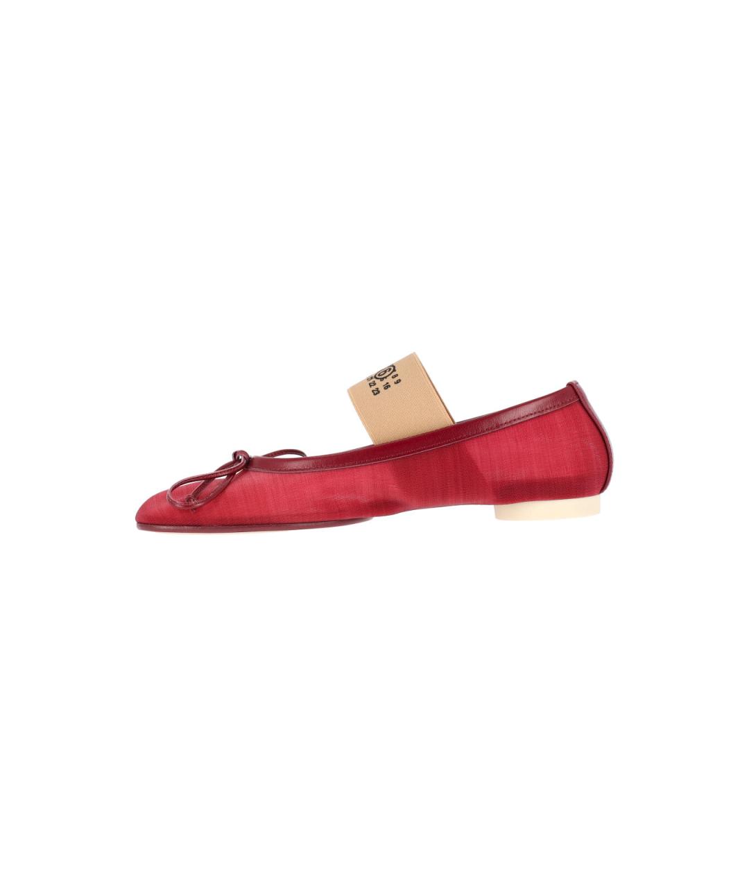 MM6 MAISON MARGIELA Красные синтетические балетки, фото 3