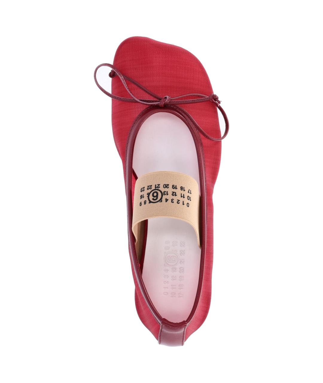 MM6 MAISON MARGIELA Красные синтетические балетки, фото 5