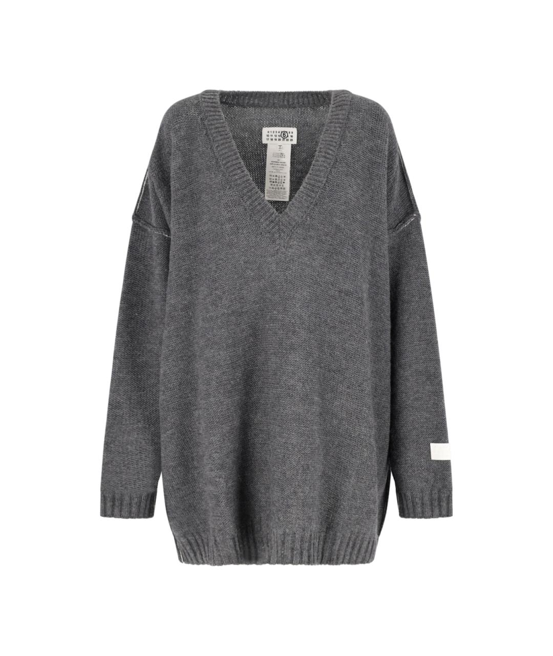 MM6 MAISON MARGIELA Серый шерстяной джемпер / свитер, фото 1