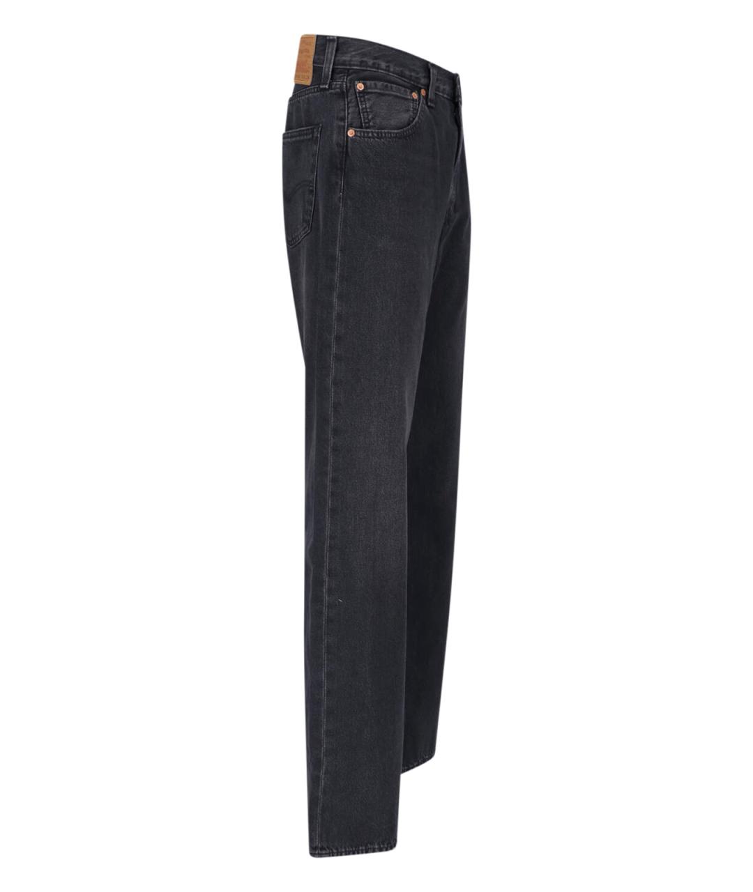 LEVI'S Черные хлопковые прямые джинсы, фото 3