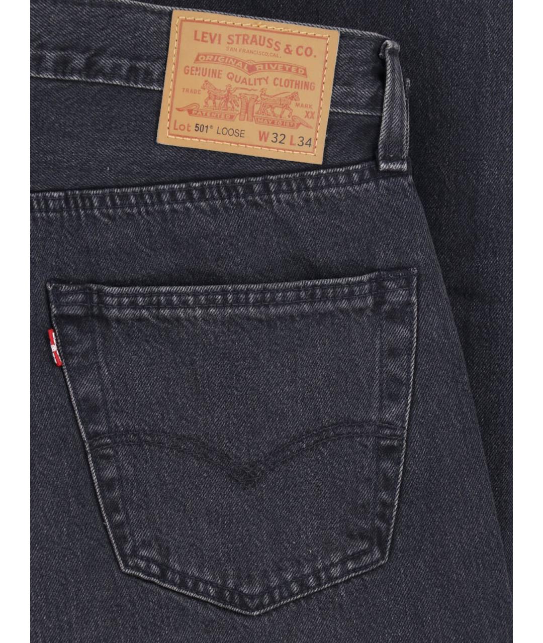LEVI'S Черные хлопковые прямые джинсы, фото 5