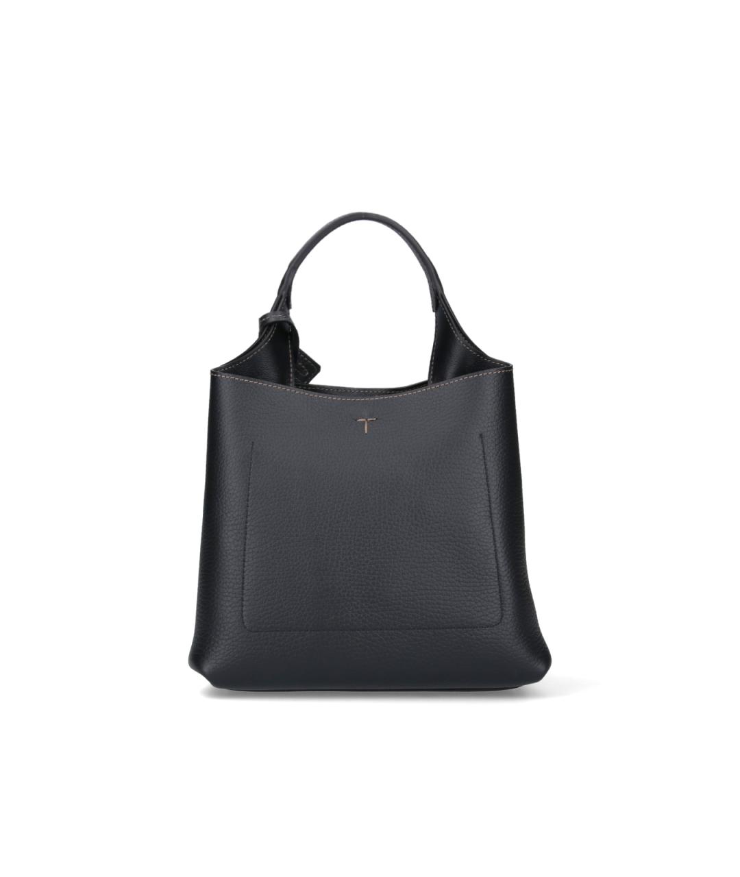 TOD'S Черная кожаная сумка тоут, фото 3