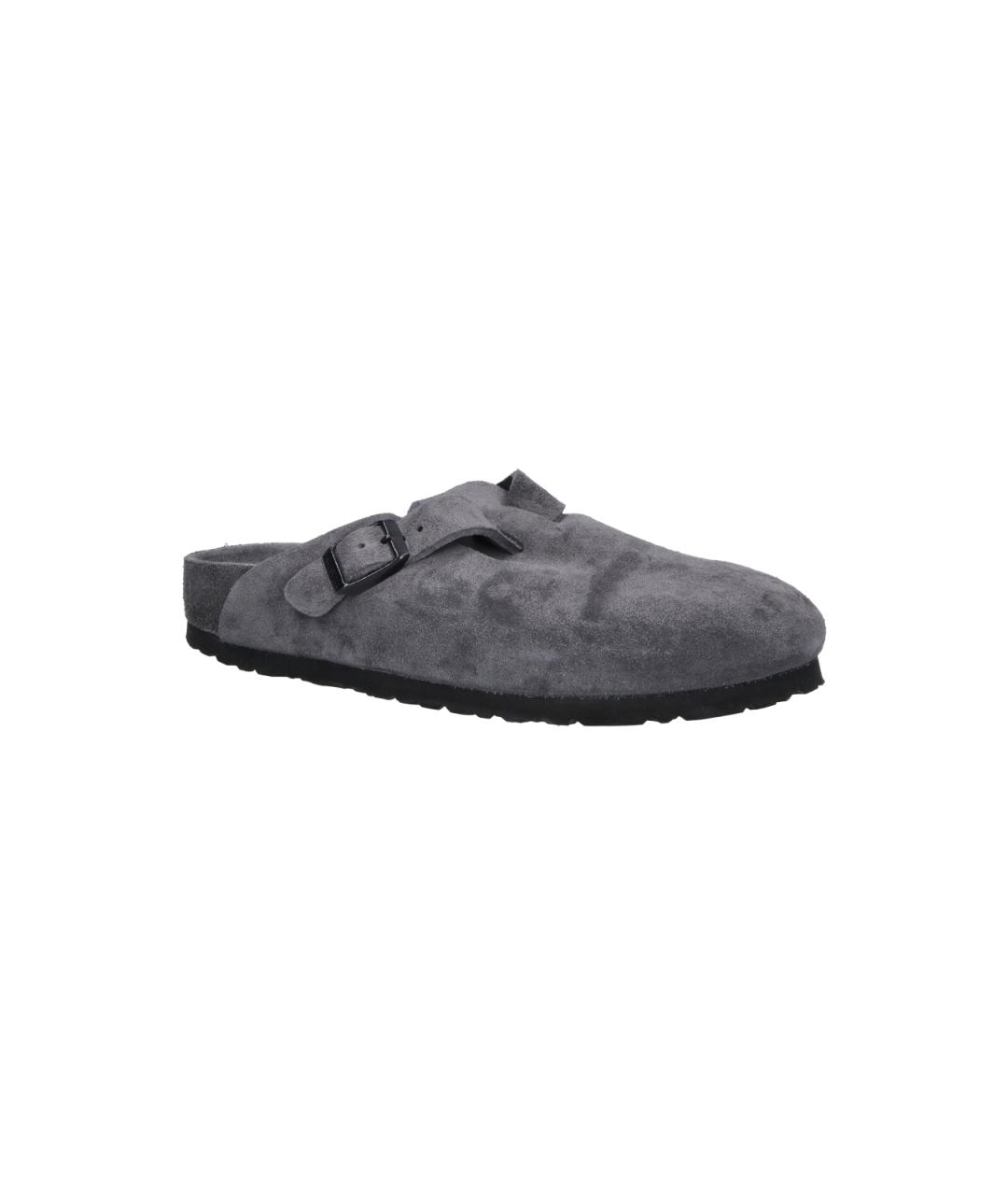BIRKENSTOCK Серые замшевые мюли, фото 2