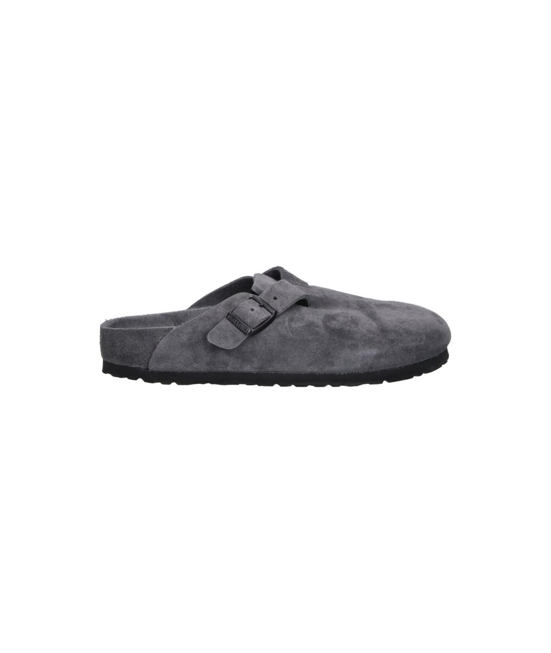 BIRKENSTOCK Серые замшевые мюли, фото 1