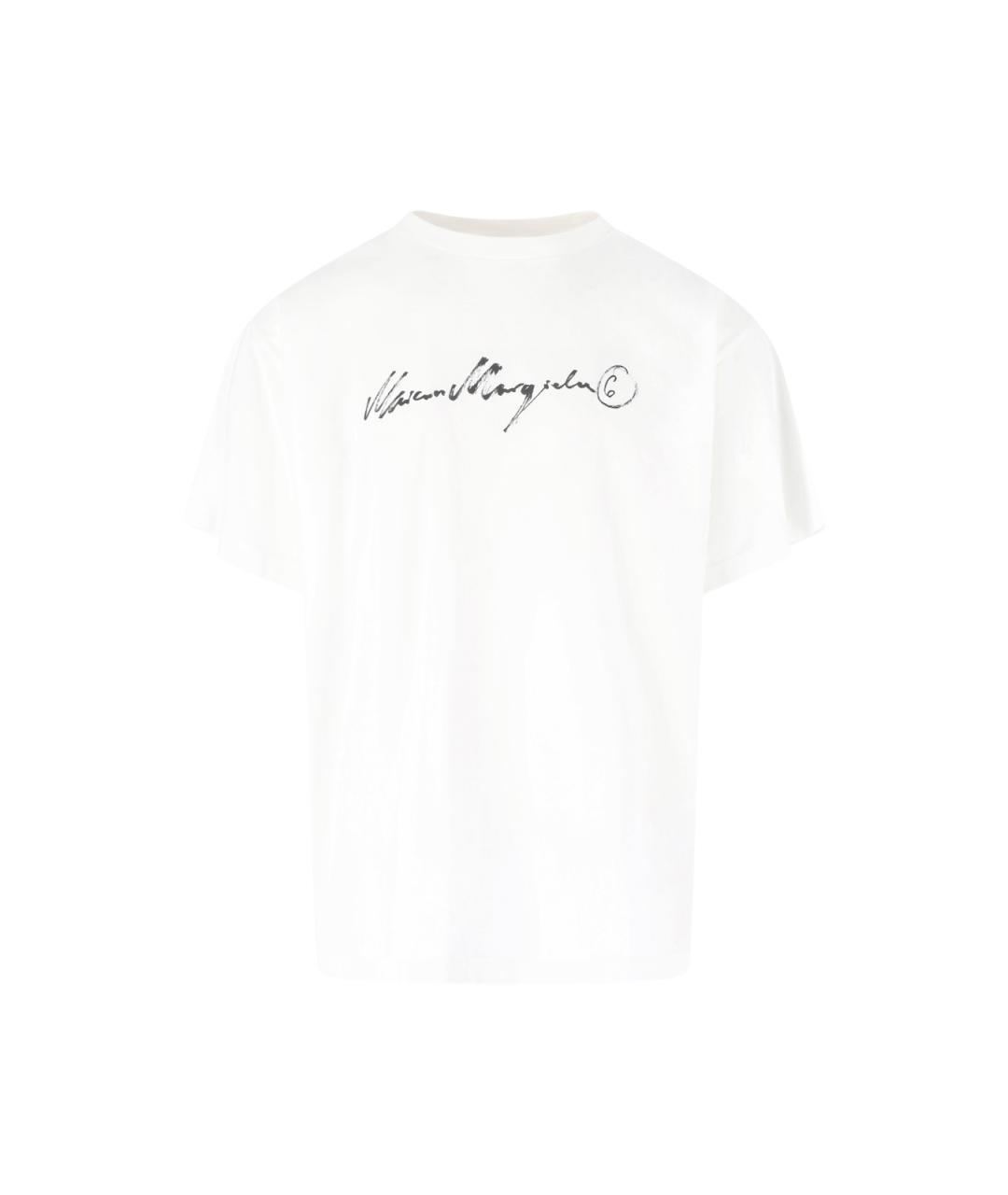 MM6 MAISON MARGIELA Белая хлопковая футболка, фото 1