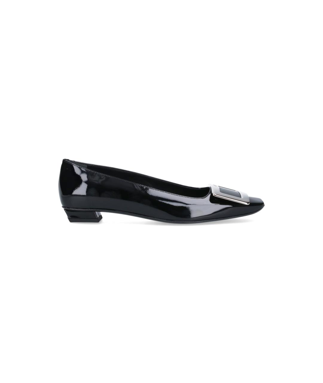 ROGER VIVIER Черные кожаные балетки, фото 1