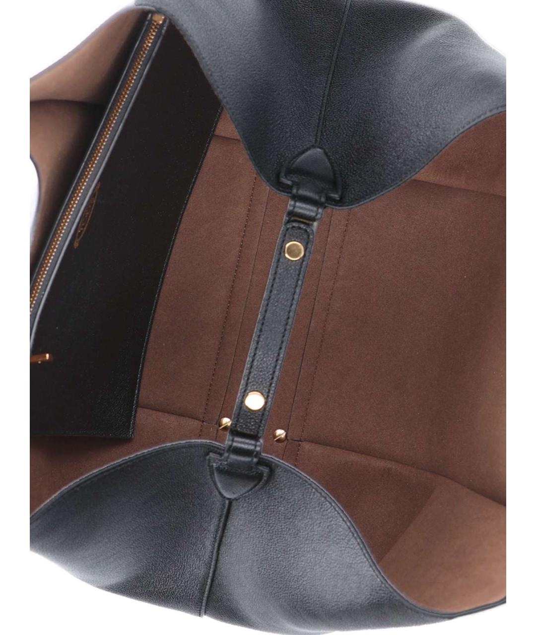 TOD'S Черная кожаная сумка тоут, фото 4