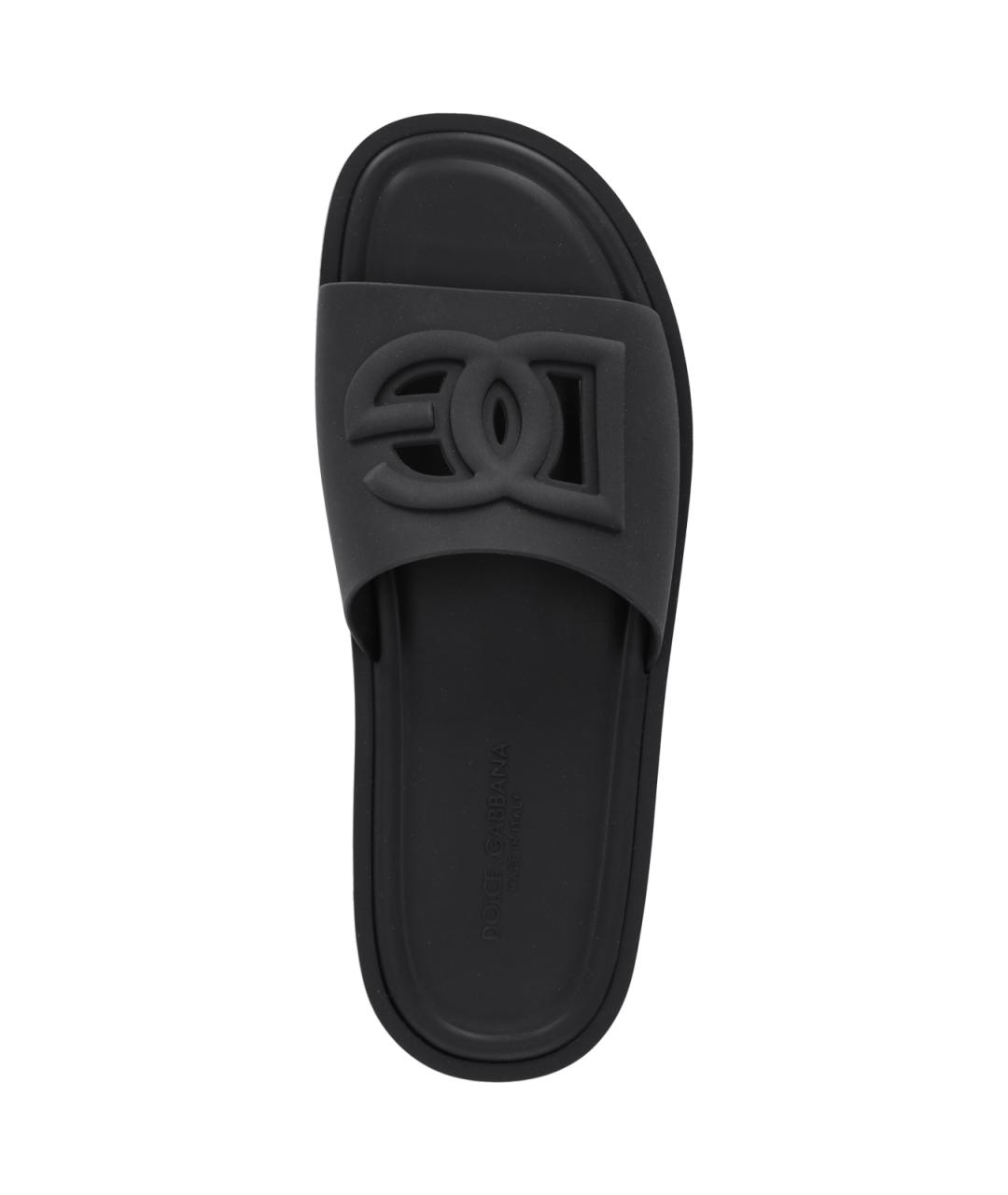 DOLCE&GABBANA Черные резиновые сандалии, фото 5