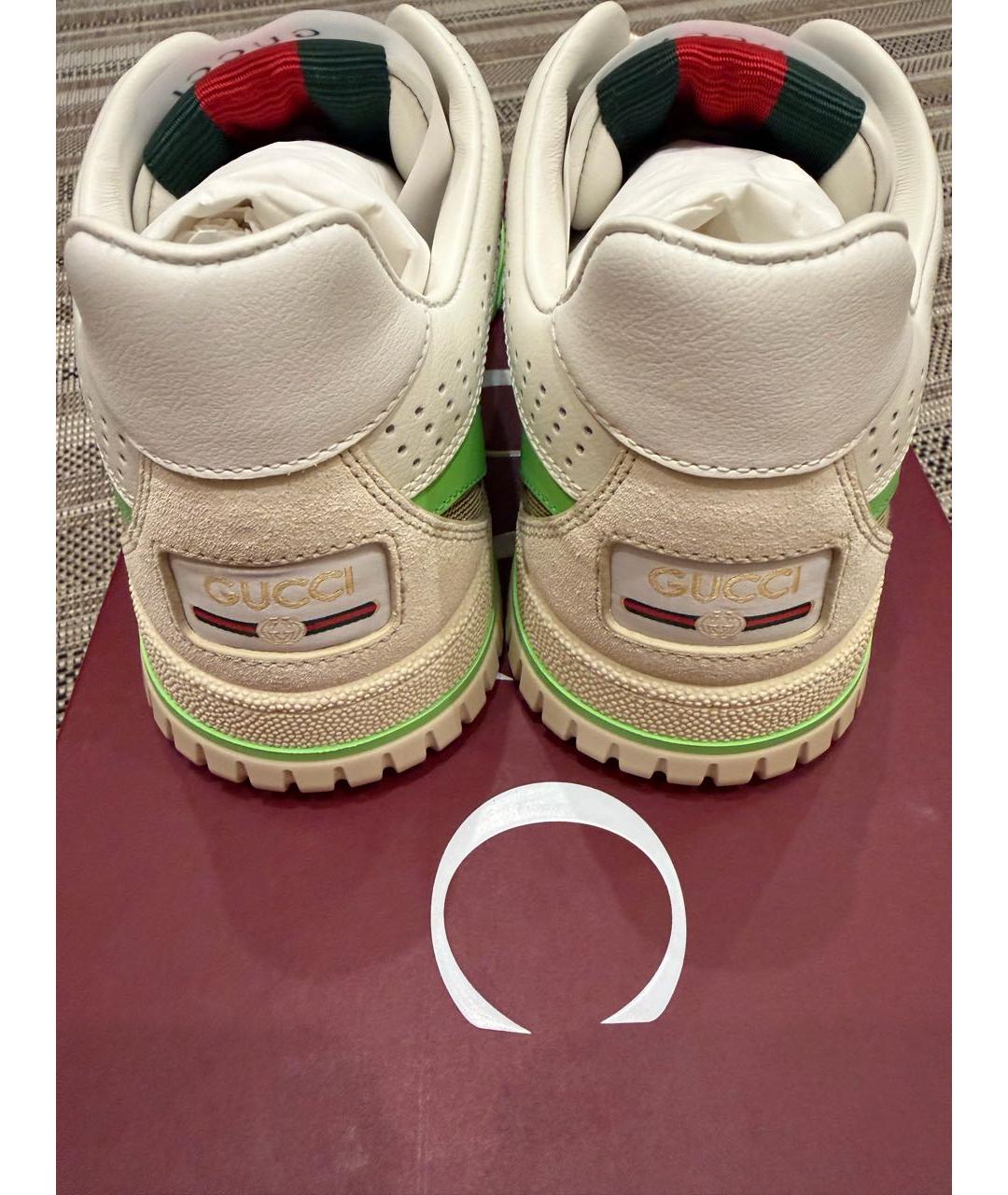 GUCCI Коричневые текстильные кроссовки, фото 4