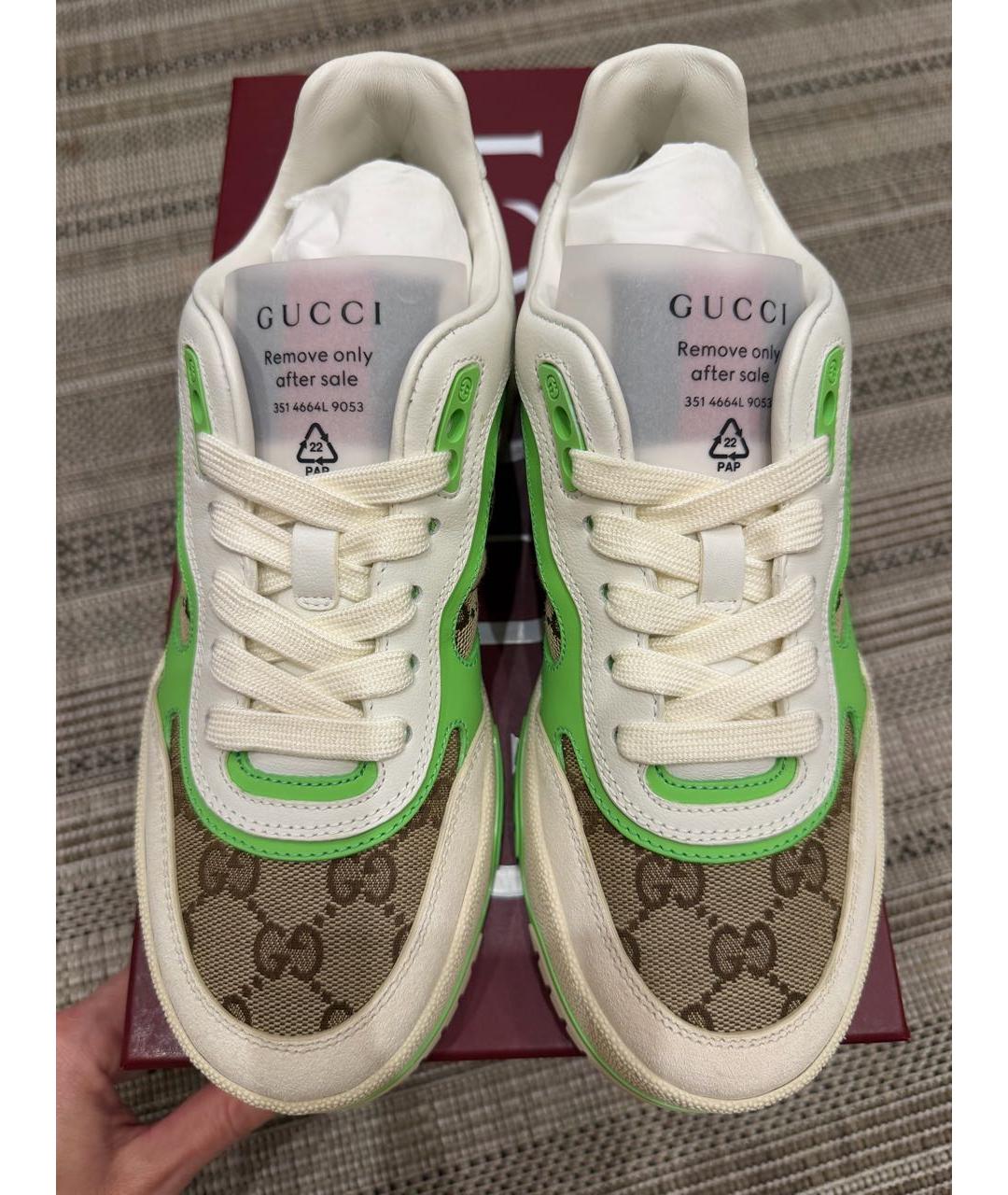 GUCCI Коричневые текстильные кроссовки, фото 6
