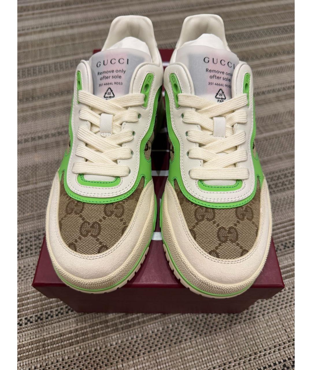 GUCCI Коричневые текстильные кроссовки, фото 2