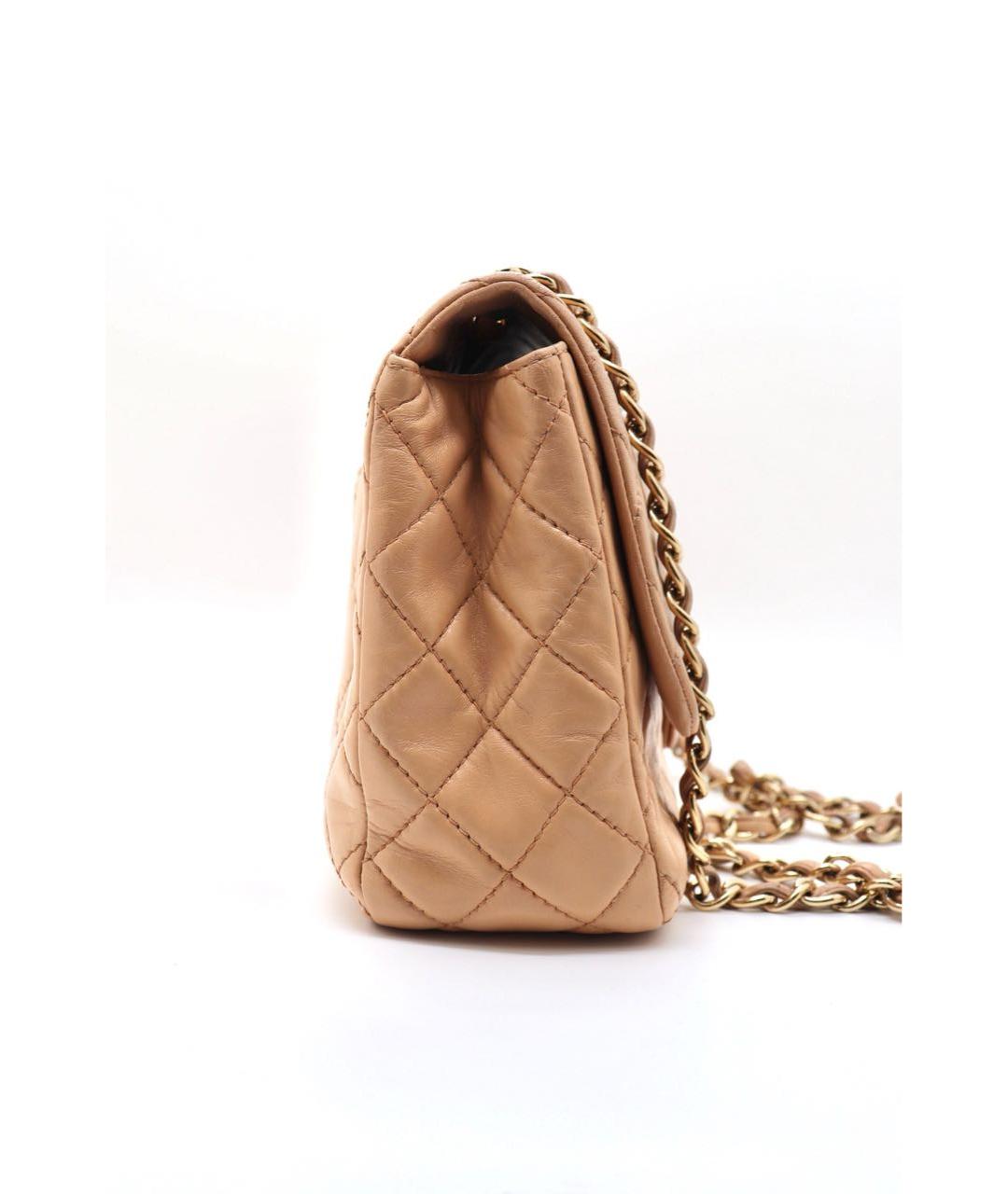 CHANEL Бежевая кожаная сумка через плечо, фото 2