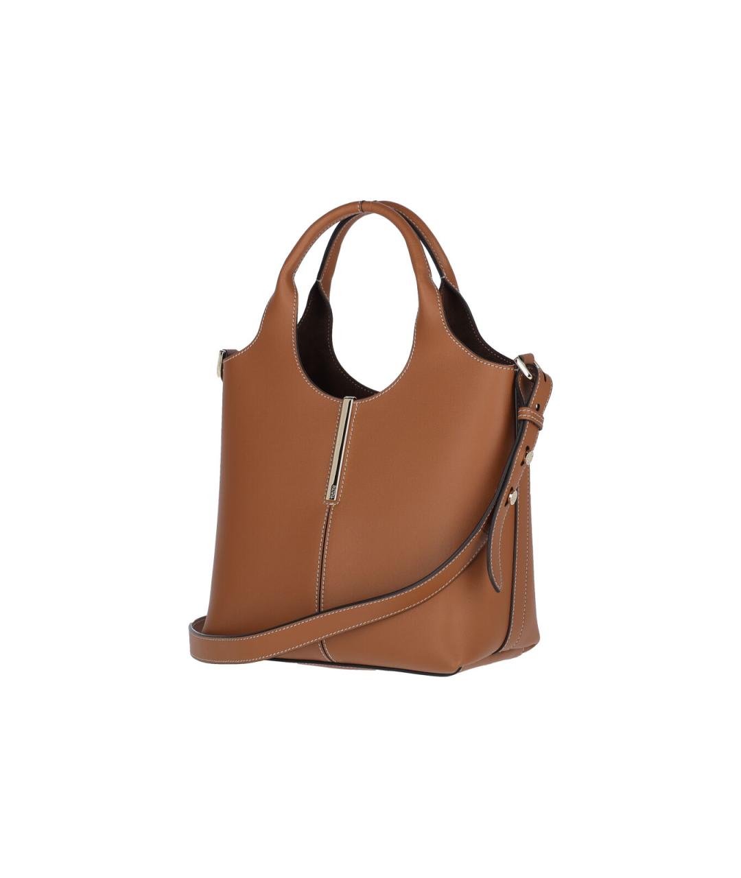 TOD'S Коричневая кожаная сумка тоут, фото 2