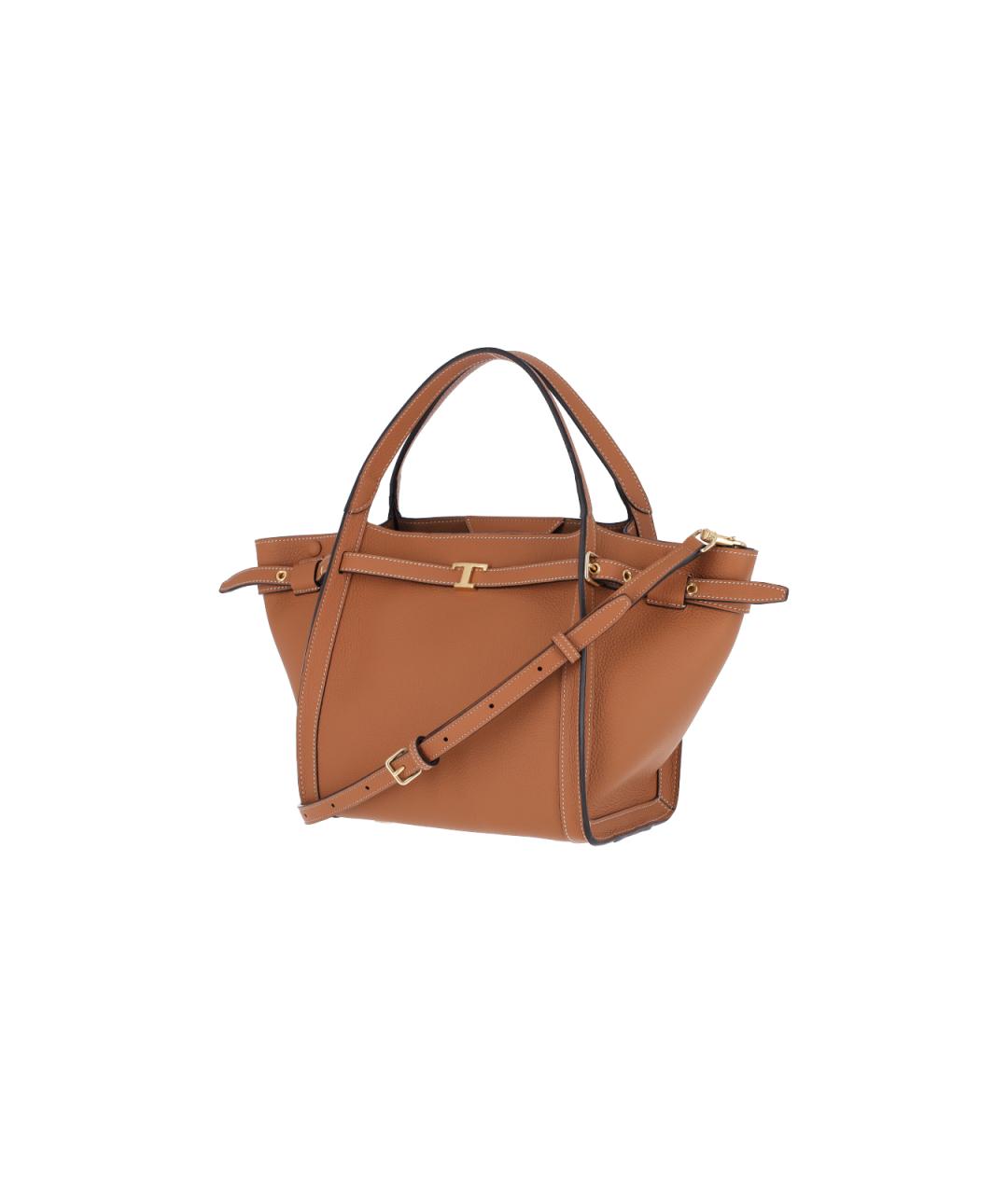 TOD'S Коричневая кожаная сумка тоут, фото 2