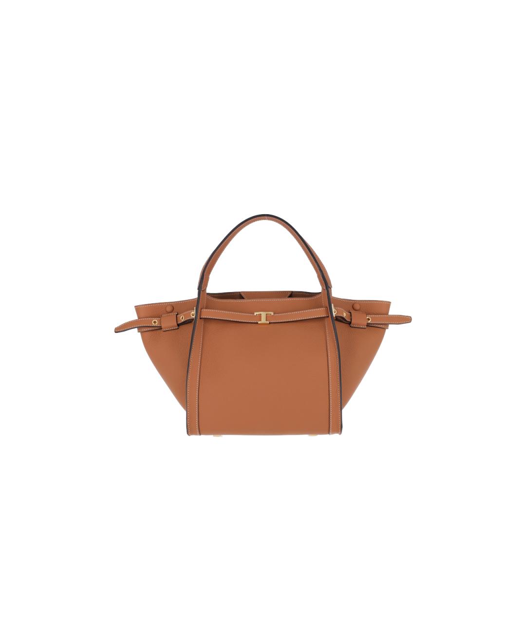 TOD'S Коричневая кожаная сумка тоут, фото 6