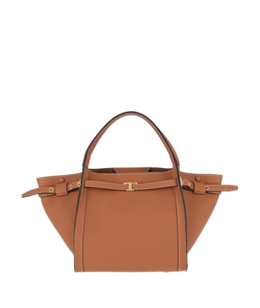 TOD'S Коричневая кожаная сумка тоут, фото 1