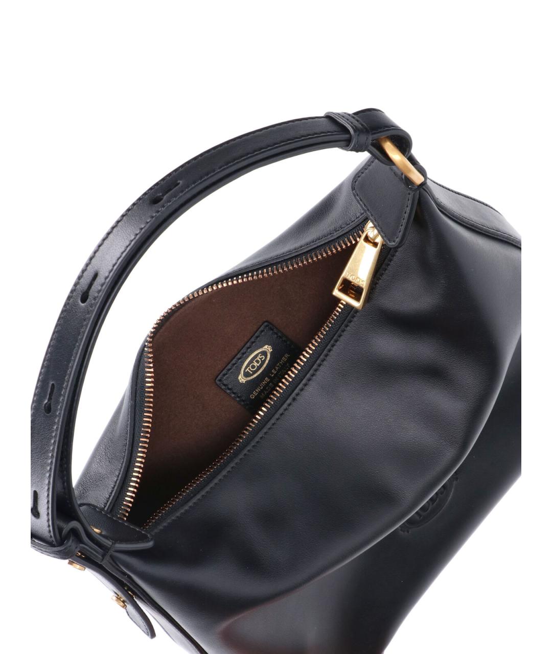 TOD'S Черная кожаная сумка с короткими ручками, фото 4