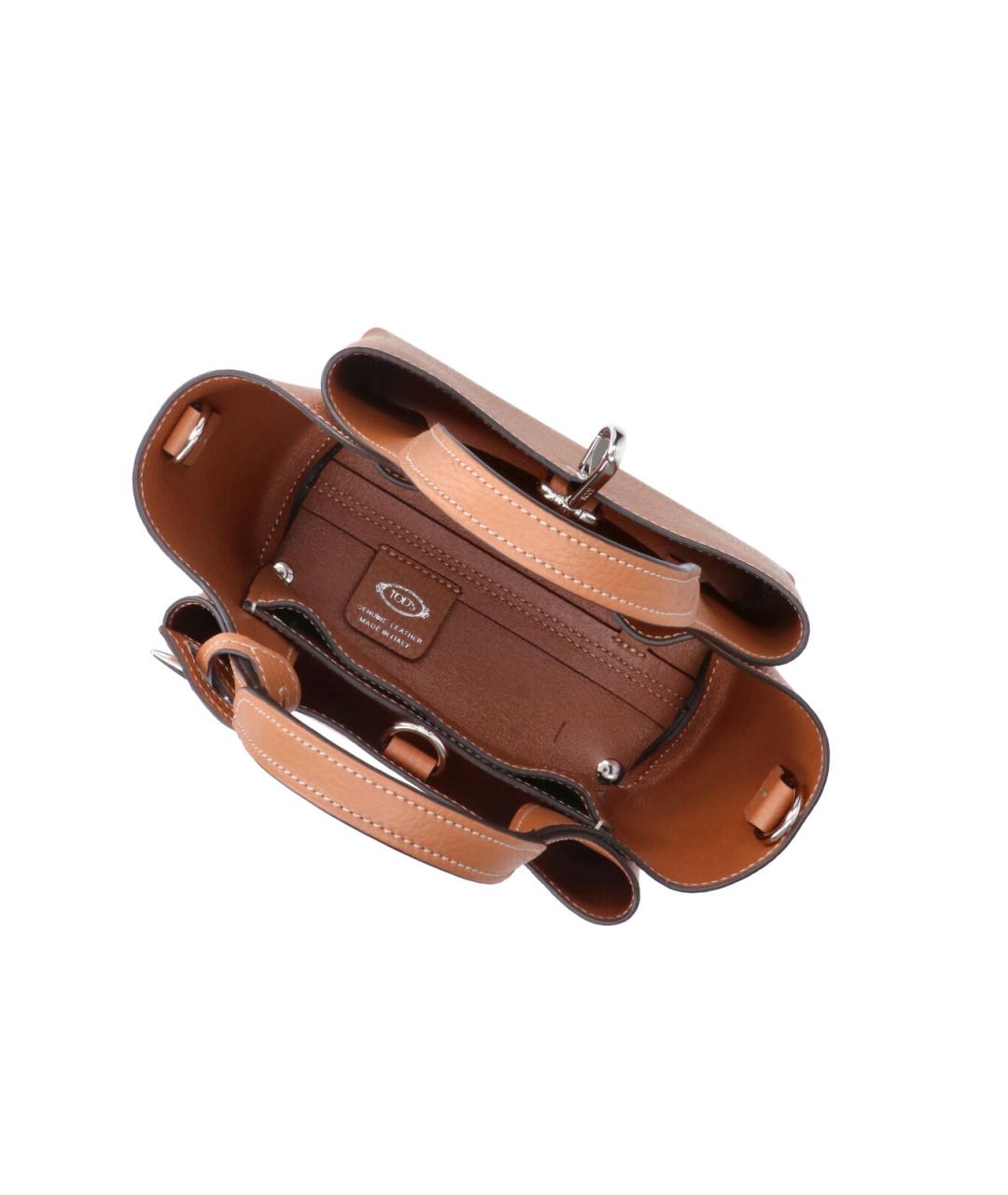 TOD'S Коричневая кожаная сумка тоут, фото 4