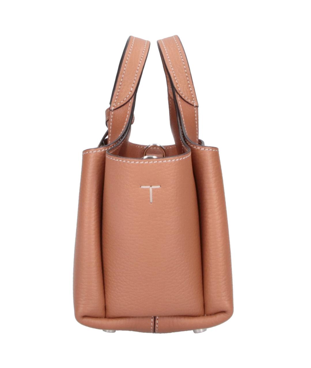 TOD'S Коричневая кожаная сумка тоут, фото 5