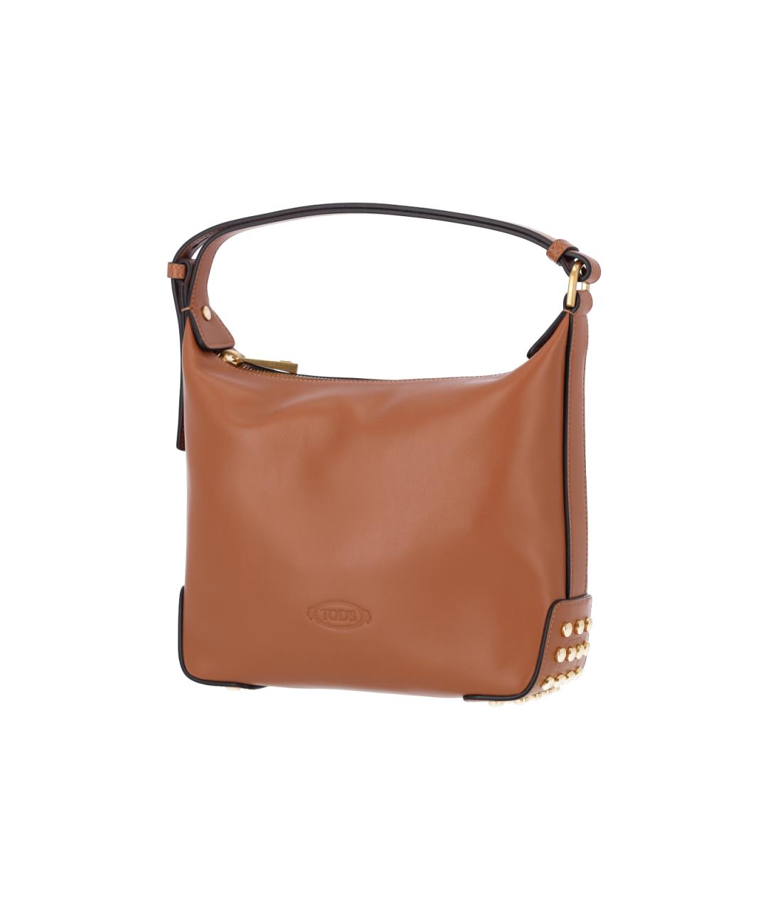 TOD'S Коричневая кожаная сумка с короткими ручками, фото 2
