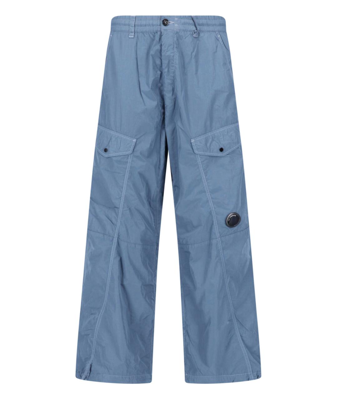 CP COMPANY Синие полиамидовые повседневные брюки, фото 1