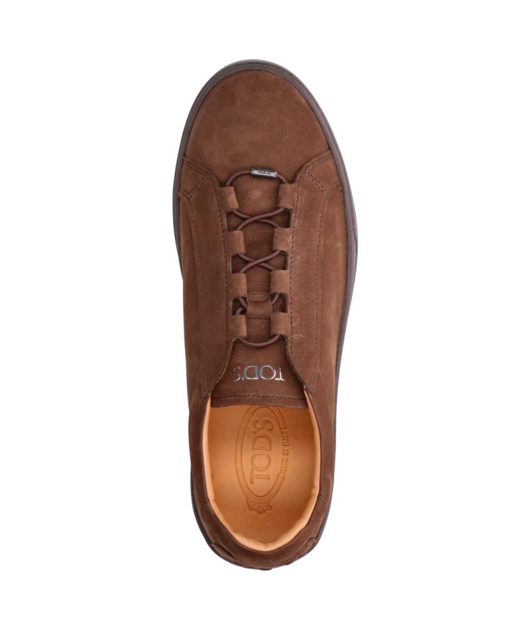 TOD'S Коричневые замшевые низкие кроссовки / кеды, фото 5