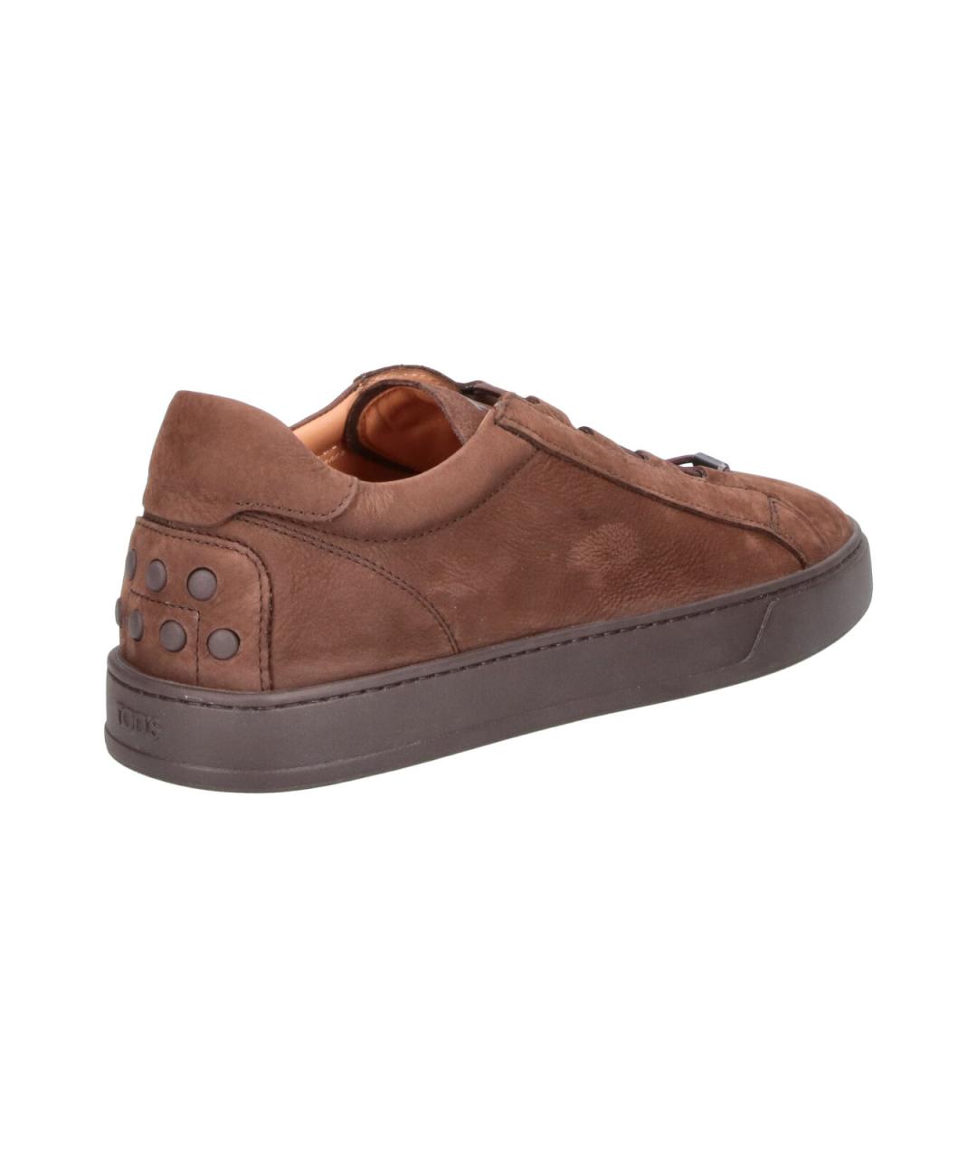 TOD'S Коричневые замшевые низкие кроссовки / кеды, фото 4