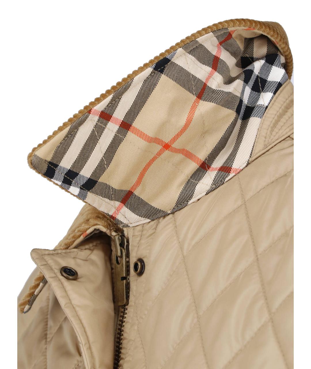 BURBERRY Бежевая полиамидовая куртка, фото 4