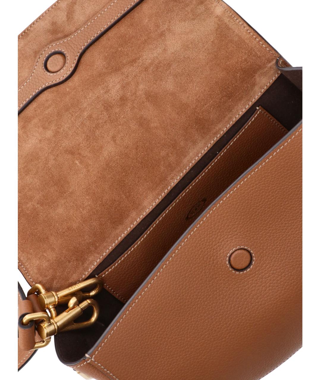 TOD'S Коричневая кожаная сумка через плечо, фото 4
