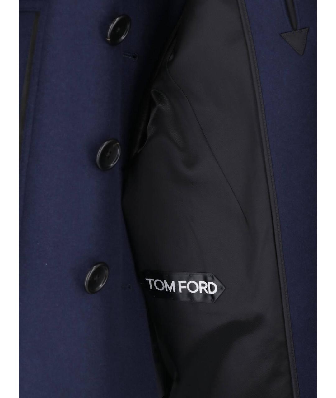 TOM FORD Синее шерстяное пальто, фото 5