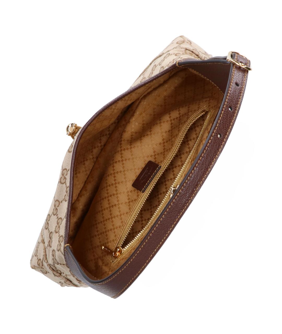 GUCCI Бежевая тканевая сумка через плечо, фото 4