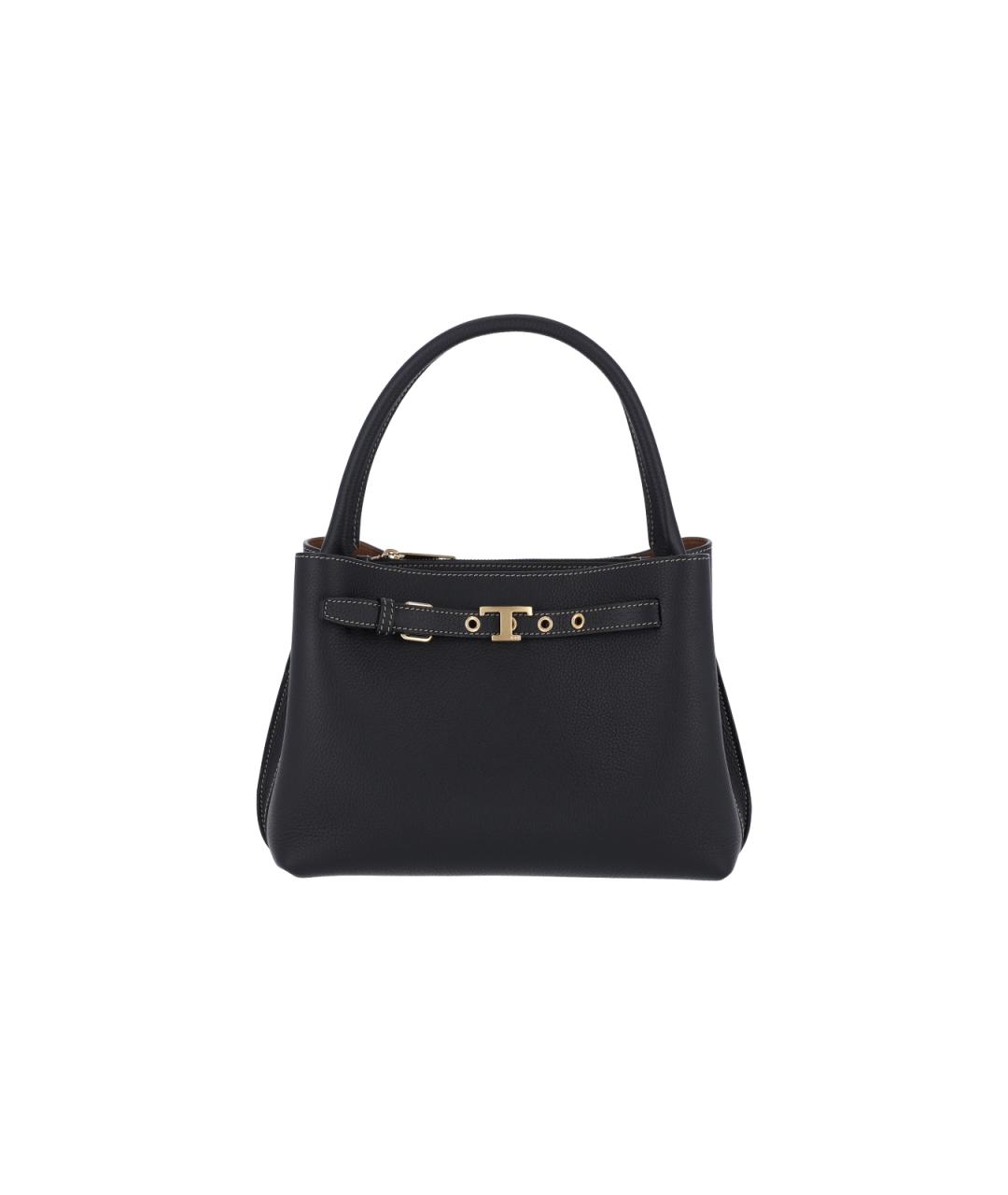 TOD'S Черная кожаная сумка с короткими ручками, фото 1
