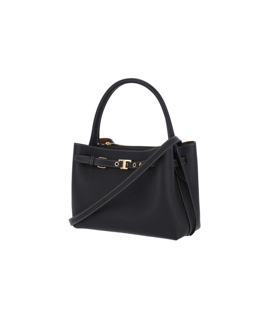 TOD'S Черная кожаная сумка с короткими ручками, фото 2
