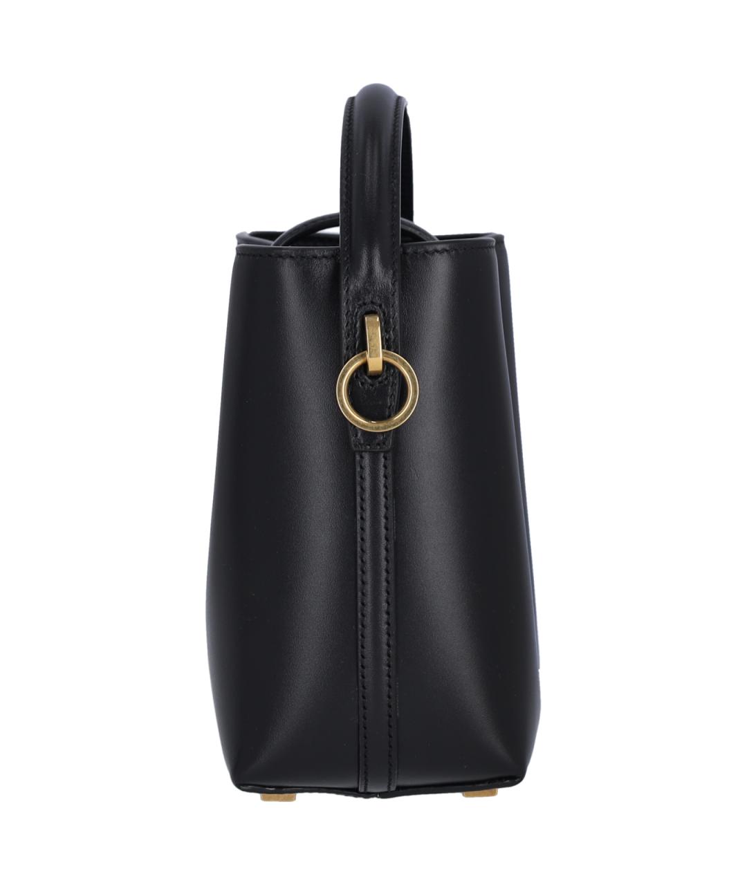 SAINT LAURENT Черная кожаная сумка тоут, фото 5