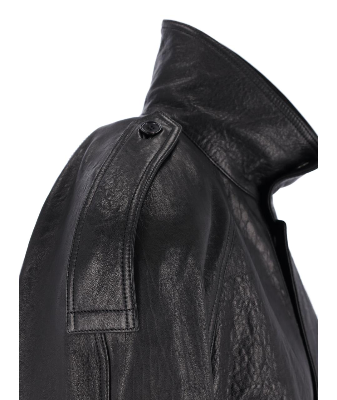 SAINT LAURENT Черная кожаная куртка, фото 3