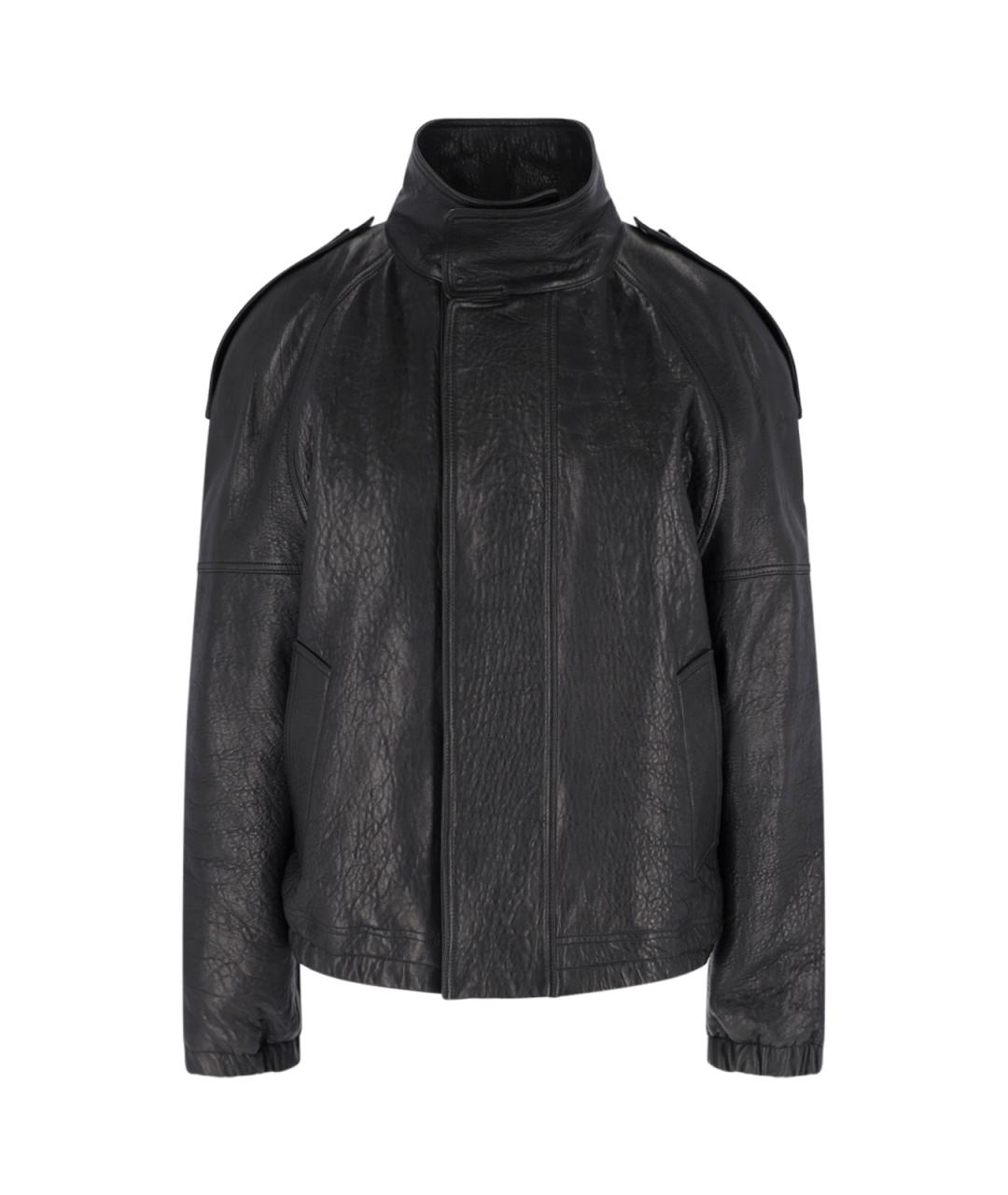 SAINT LAURENT Черная кожаная куртка, фото 1