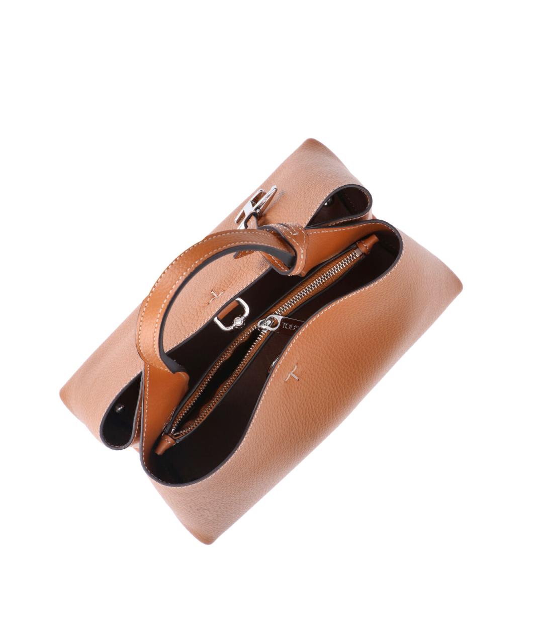 TOD'S Коричневая кожаная сумка тоут, фото 4