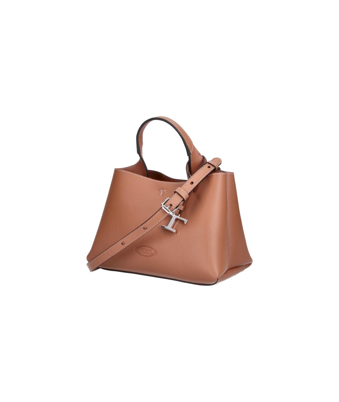 TOD'S Коричневая кожаная сумка тоут, фото 2