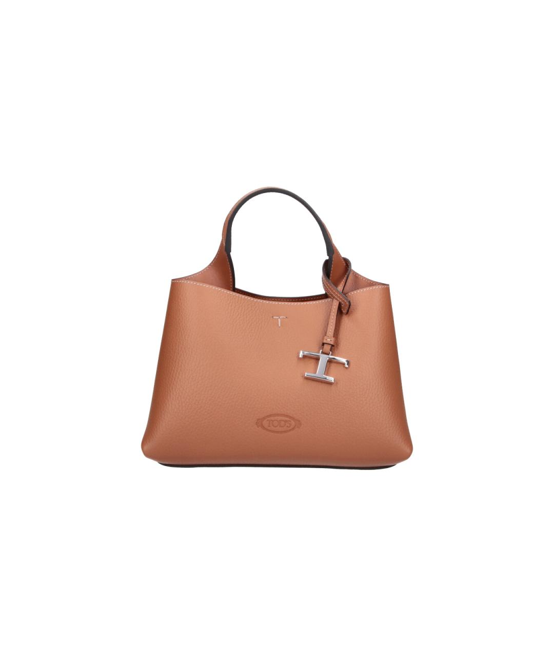 TOD'S Коричневая кожаная сумка тоут, фото 1