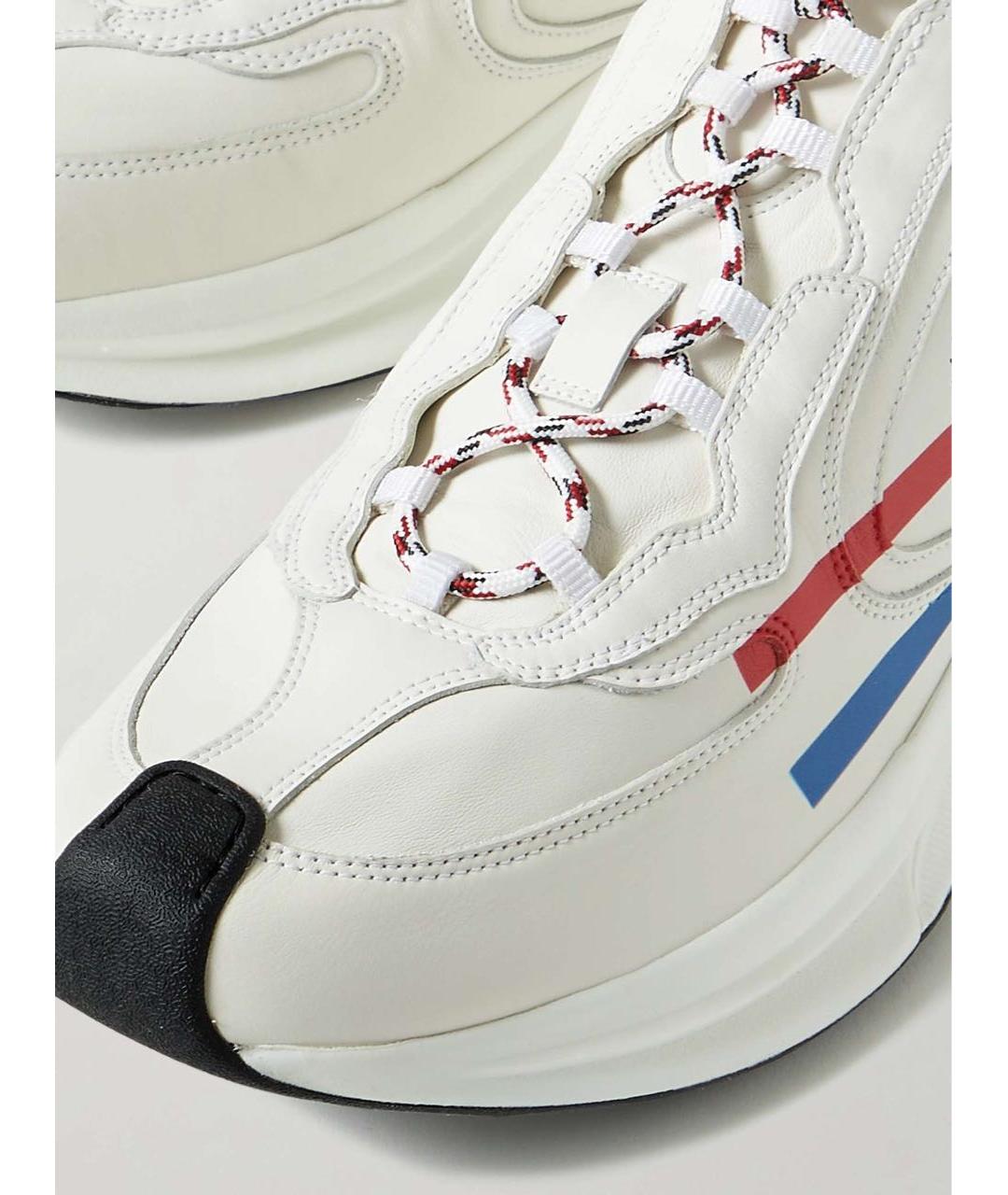 GUCCI Бежевые кожаные высокие кроссовки / кеды, фото 5