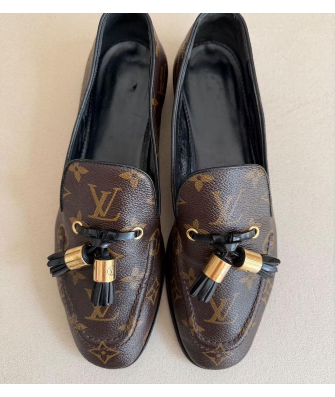 LOUIS VUITTON Коричневые лоферы, фото 5