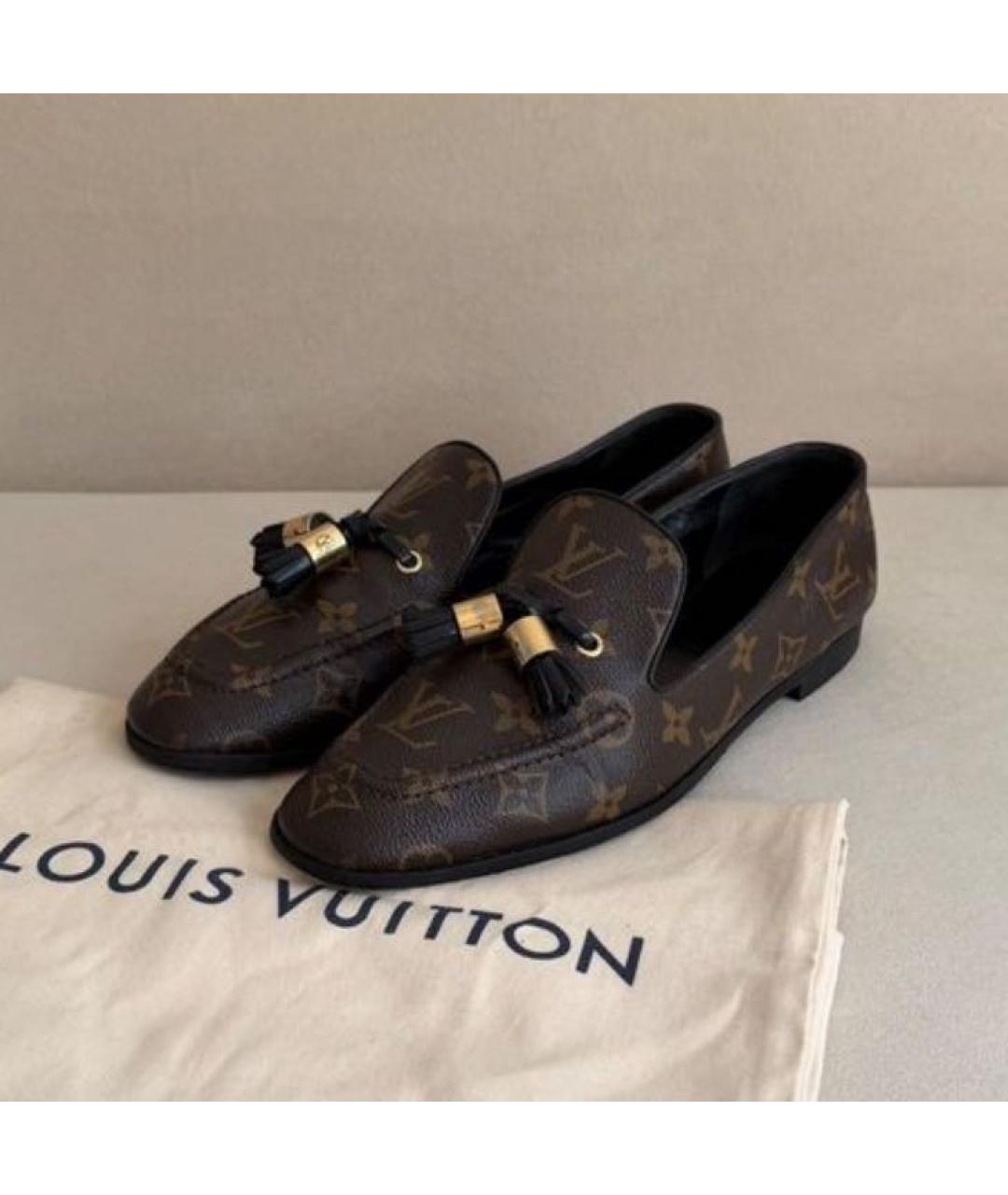 LOUIS VUITTON Коричневые лоферы, фото 2